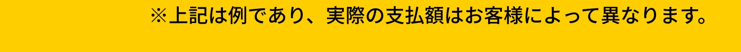 ※上記は例であり、実際の支払額はお客様によって異なります。