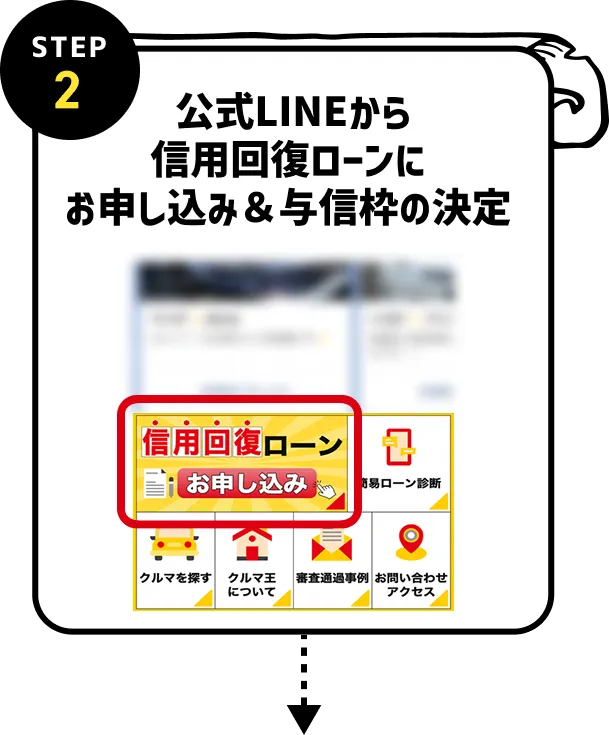 公式LINEから信用回復ローンにお申し込み＆与信枠の決定