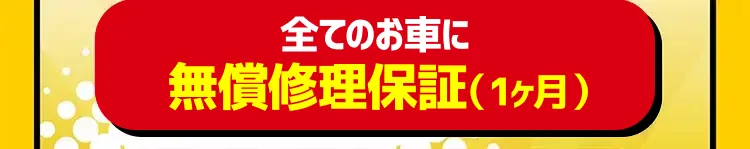 全てのお車に無償修理保証(1ヶ月)
