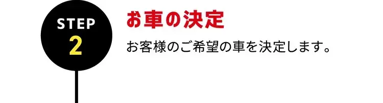 STEP2 お車の決定 お客様のご希望の車を決定します。